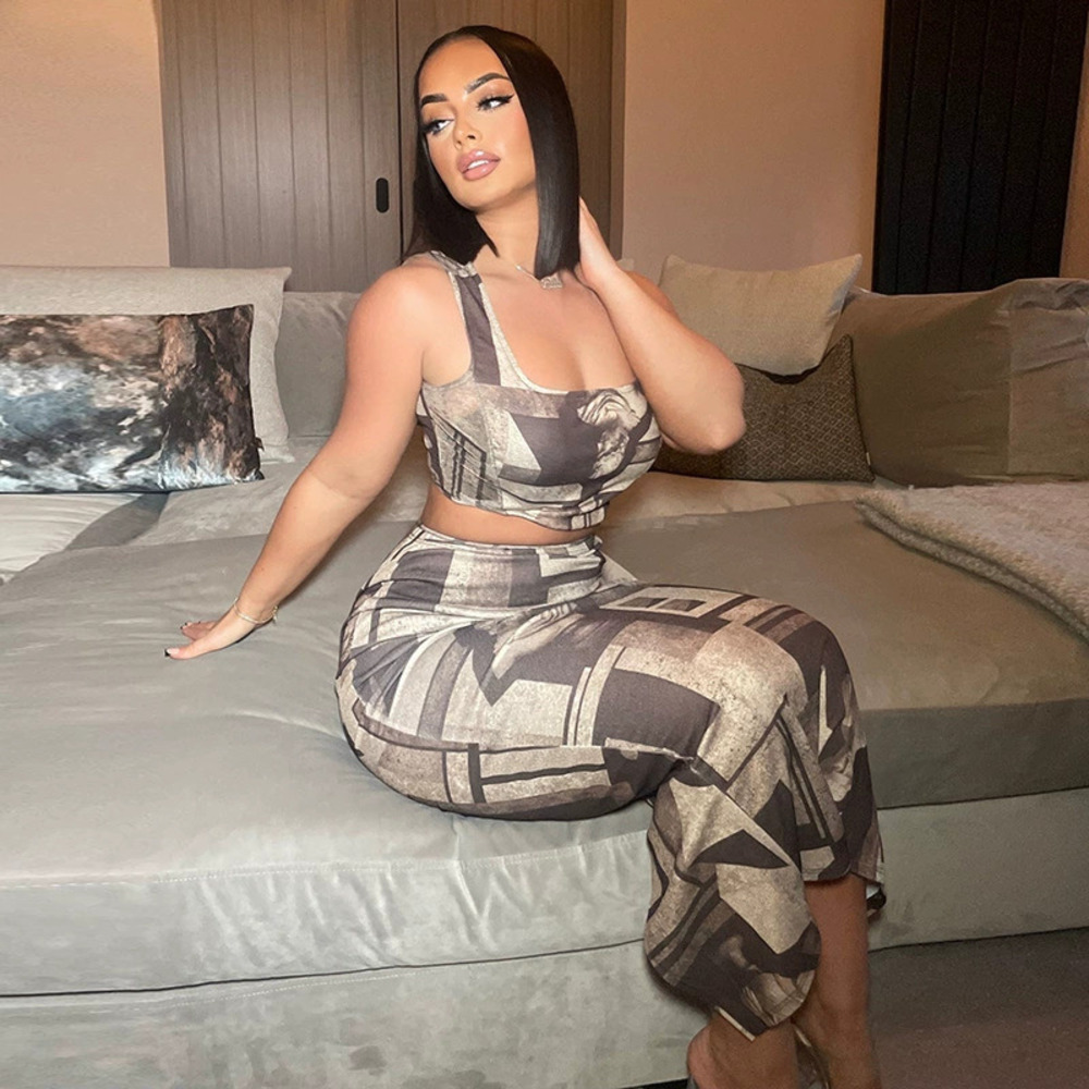 ZARA Color Block Slim Fit Off Shoulder Two Piece Backless Dress Lounge Set